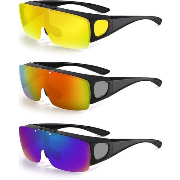 3 Pieces TAC Flip Glasses Sports Flipping Sunglasses Cover-ups Sunglasses - Picture 1 of 6